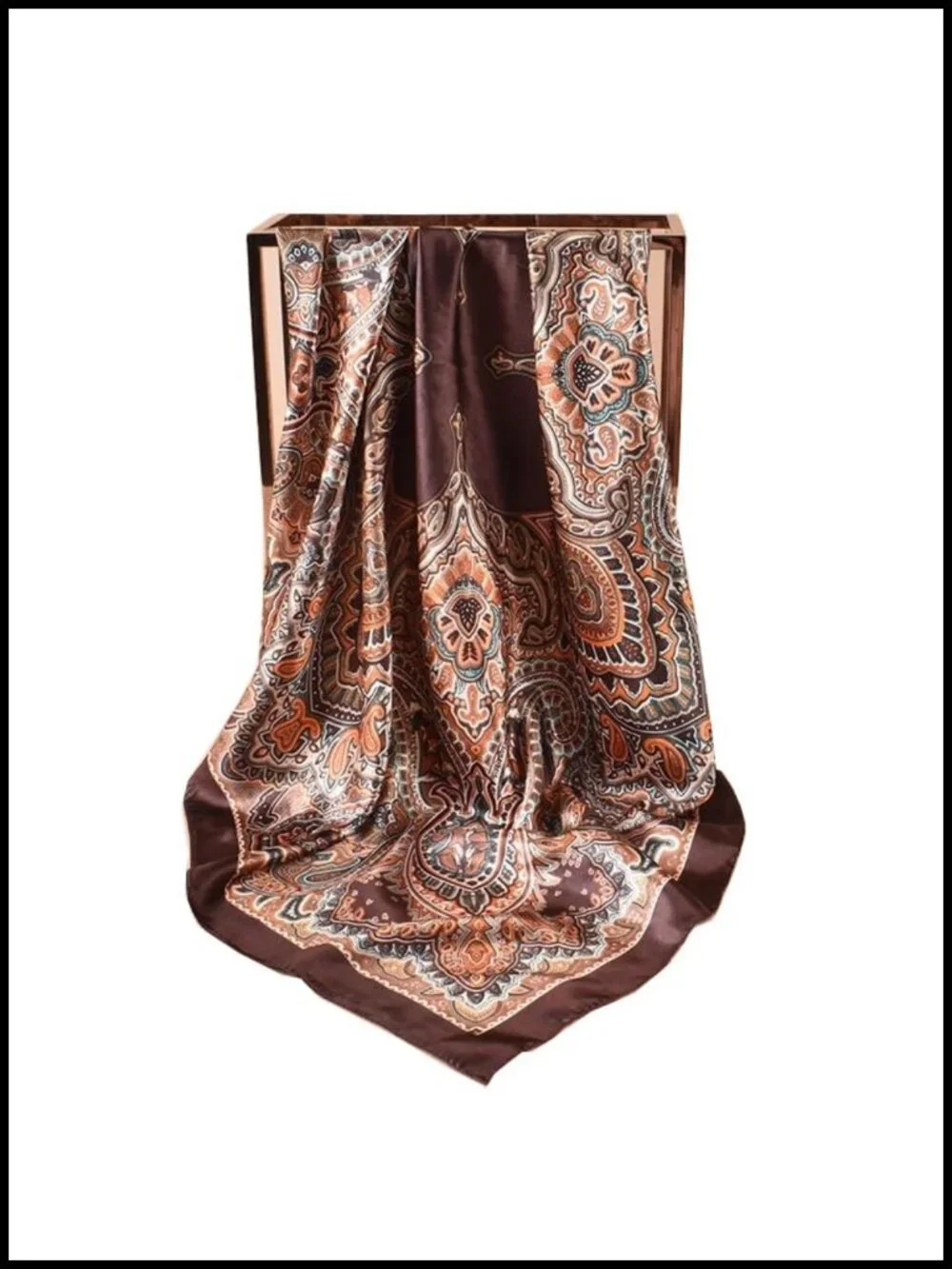 35 inch Satin Scarf Large Square Head Wrap Bandana for Women